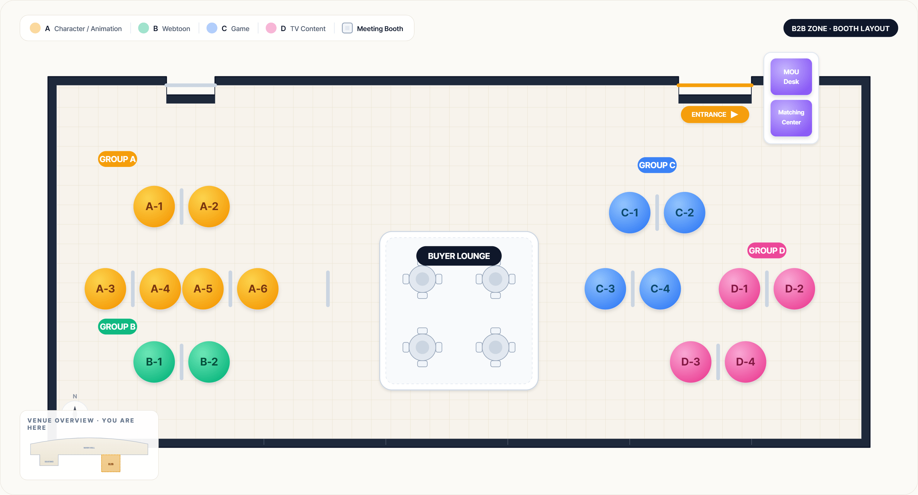 B2B booth floor plan